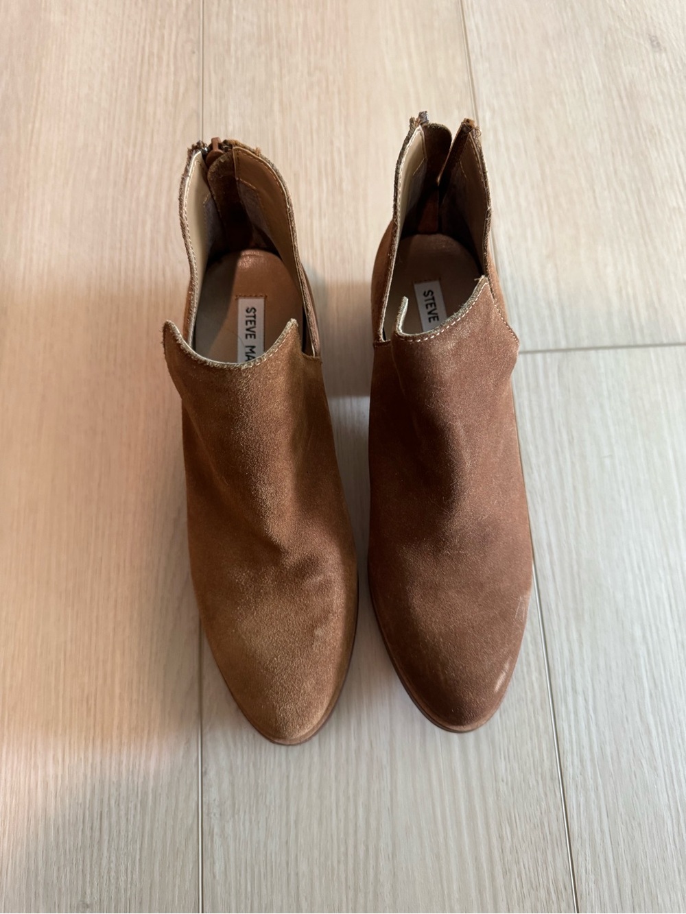 Steve Madden Chestnut Brown Suede Pointed Ankle Booties